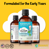Kiddivit Baby Calcium liquid drops was formulated for the early years. (Espanol) Las gotas líquidas Kiddivit Baby Calcium fueron formuladas para los primeros años.